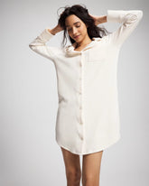 Long-Sleeve Notch Collar Sleepshirt