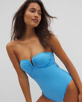 La Cote Dazure Bandeau Macrame One-Piece Suit