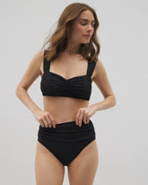 Ruched High-Waist Bikini Bottom