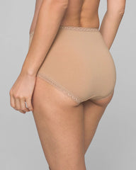 Cotton Brief Panty with Lace Trim